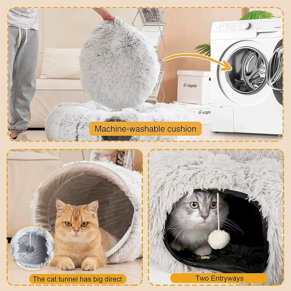 2 in 1 Cat Tunnel Bed