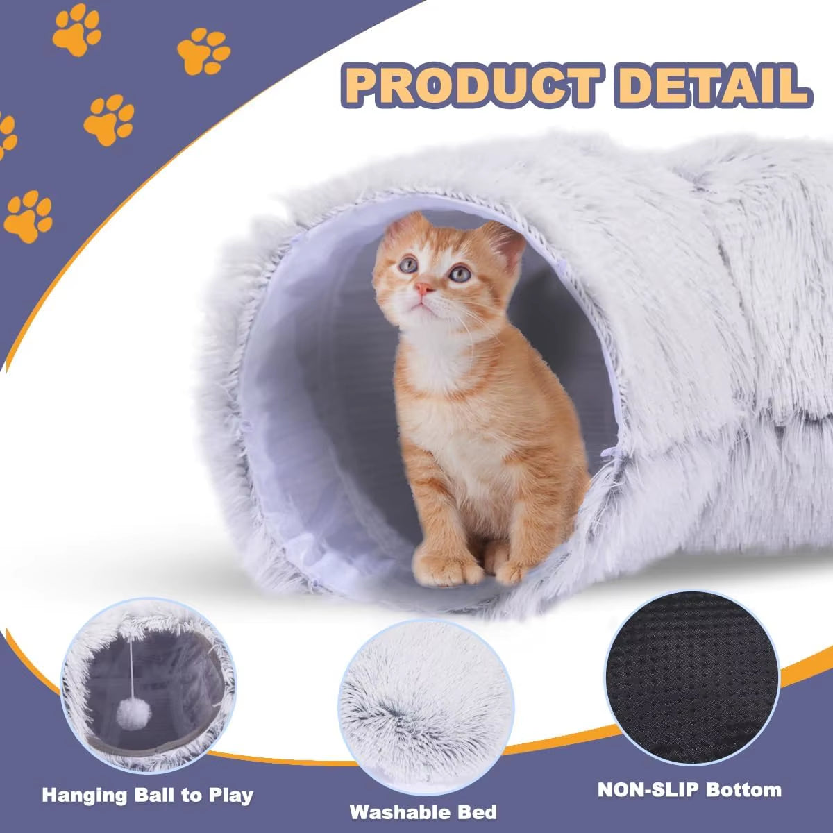 2 in 1 Cat Tunnel Bed